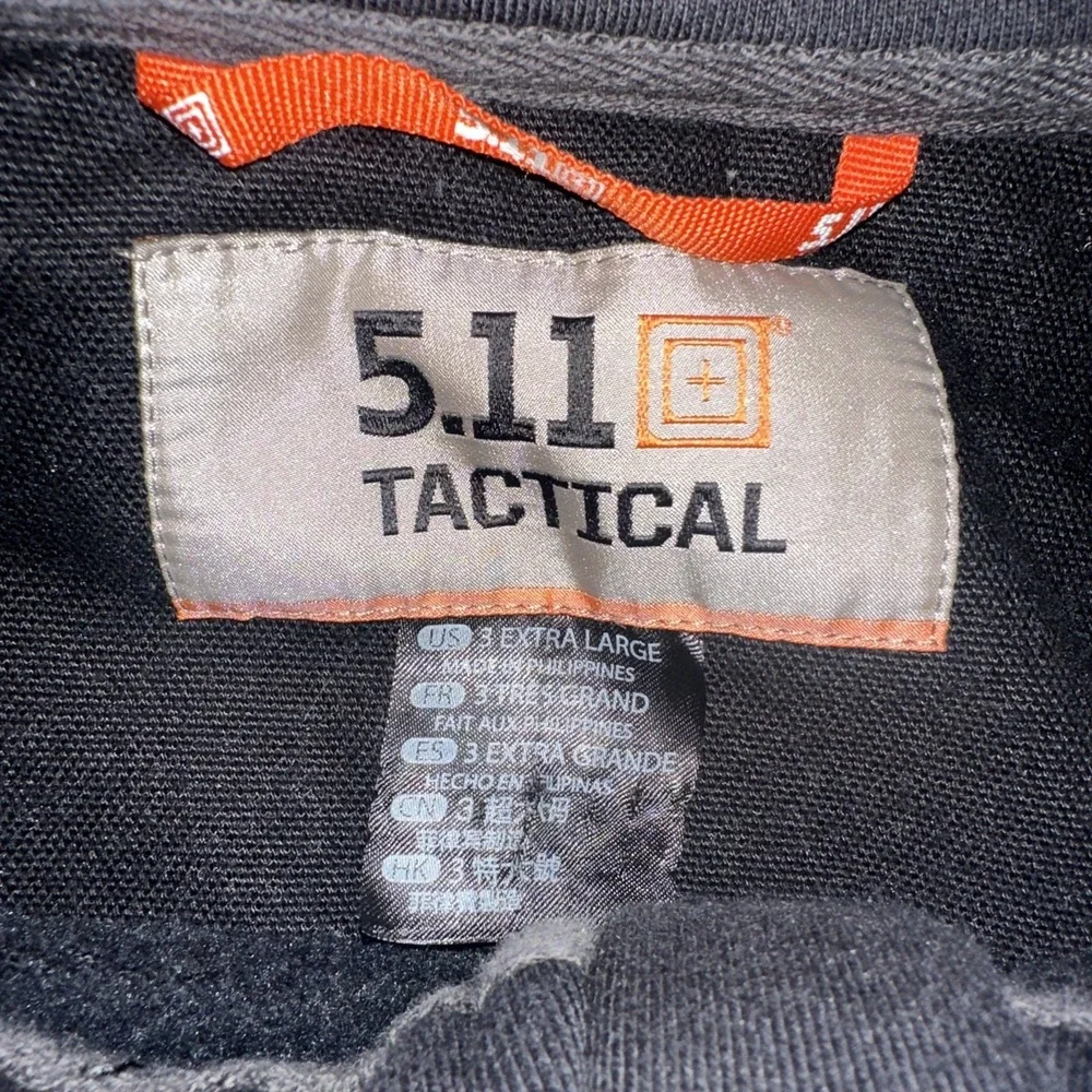 5.11 Tactical 1/4 Zip Fleece Sweater Black Long Sleeve Rugged Mens Size 3XL